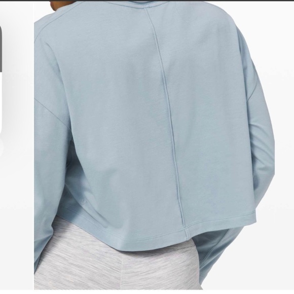 Lululemon Long Sleep Blue Crop Top tee - Picture 6 of 7